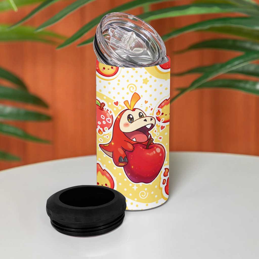 Fuecoco 4 in 1 Can Cooler Tumbler Kawaii Apple Flame Pop Art