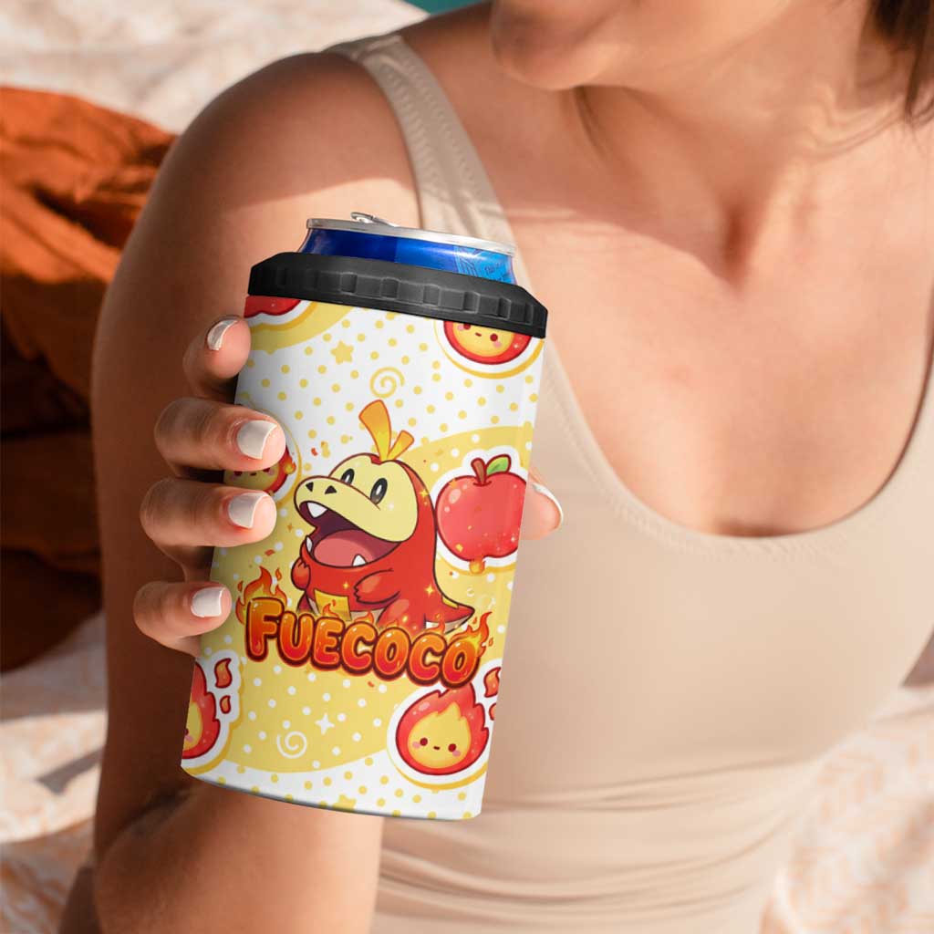 Fuecoco 4 in 1 Can Cooler Tumbler Kawaii Apple Flame Pop Art