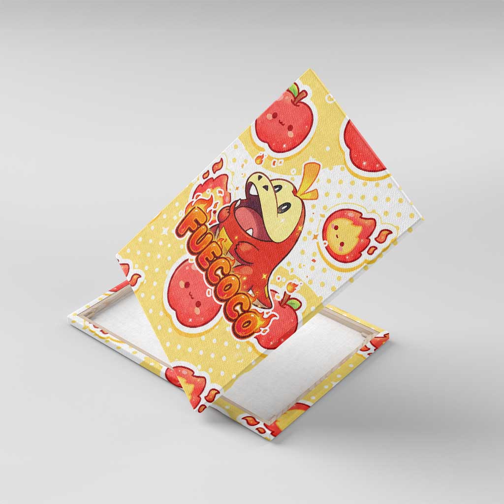 Fuecoco Canvas Wall Art Kawaii Apple Flame Pop Art