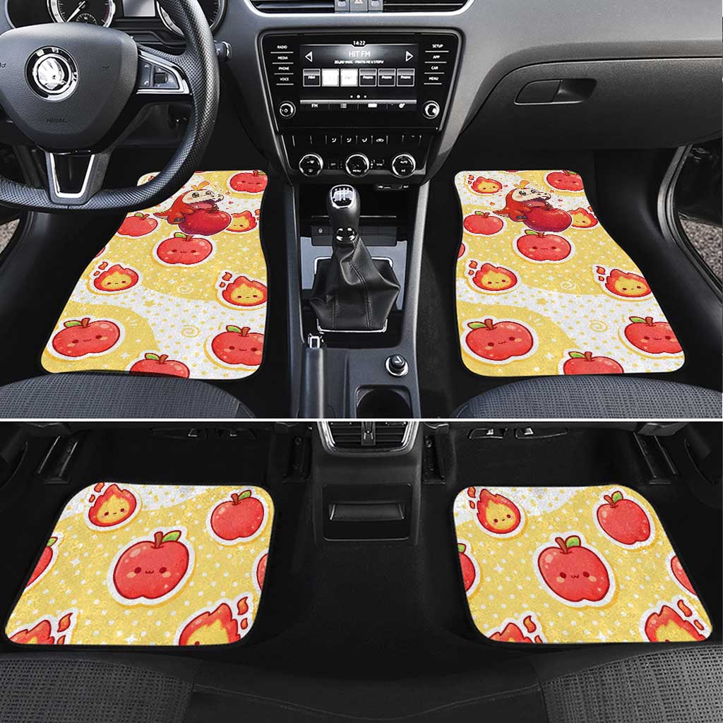 Fuecoco Car Mats Kawaii Apple Flame Pop Art