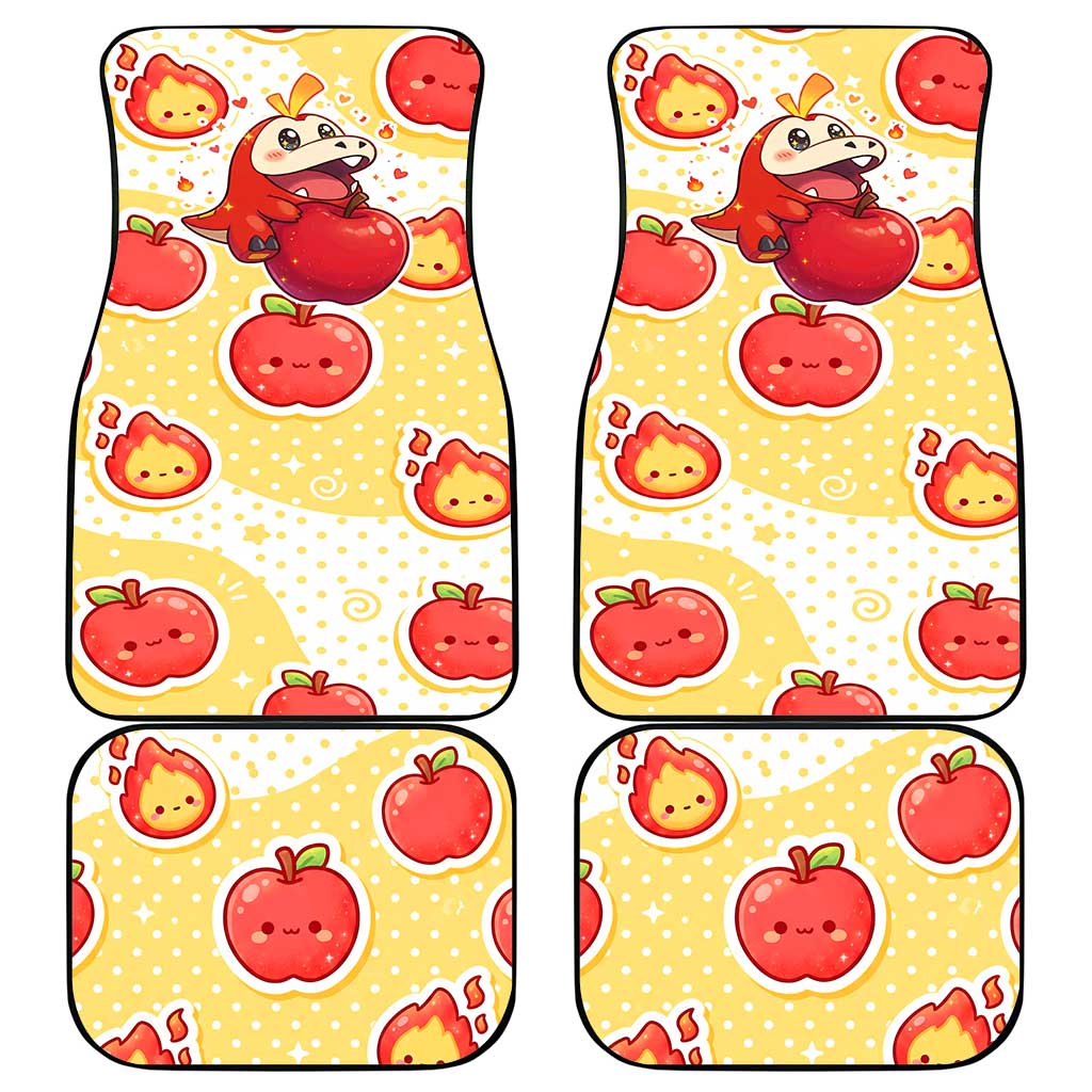Fuecoco Car Mats Kawaii Apple Flame Pop Art