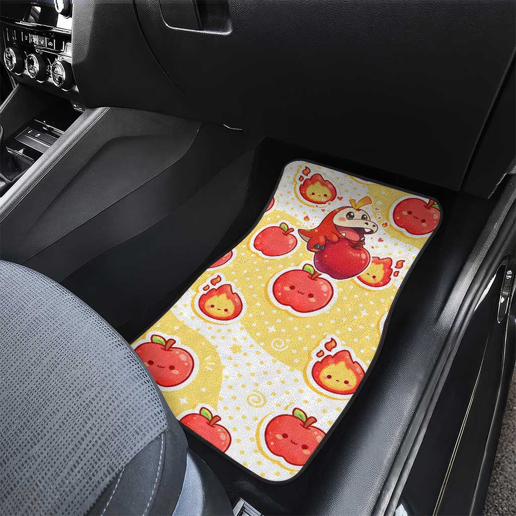 Fuecoco Car Mats Kawaii Apple Flame Pop Art