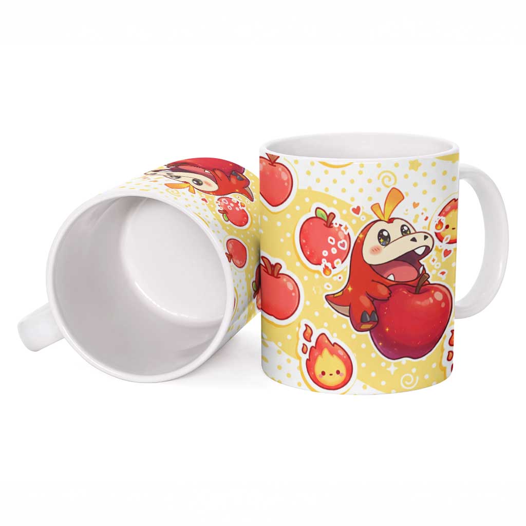 Fuecoco Ceramic Mug Kawaii Apple Flame Pop Art