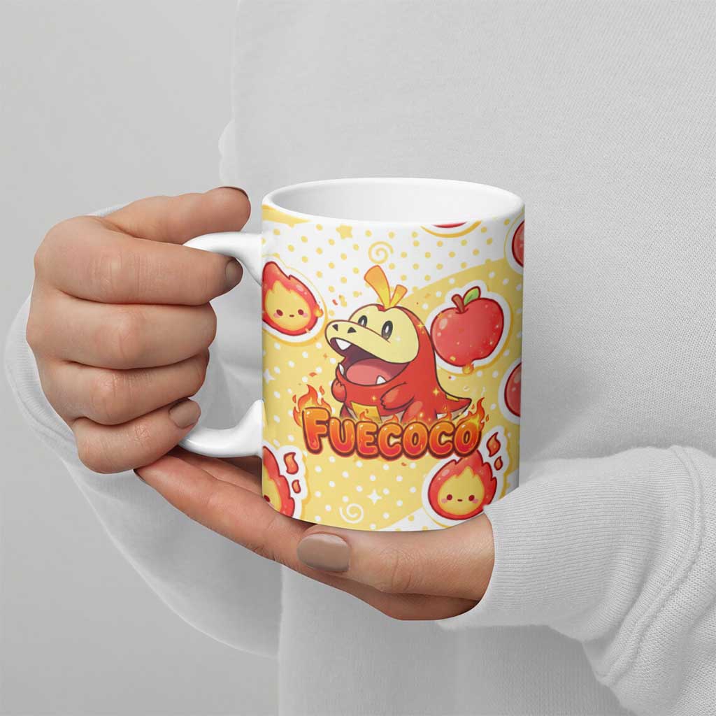 Fuecoco Ceramic Mug Kawaii Apple Flame Pop Art