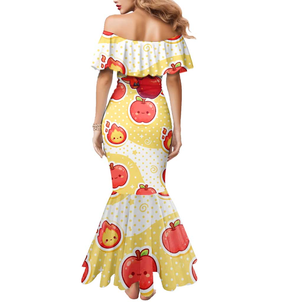 Fuecoco Family Matching Mermaid Dress and Hawaiian Shirt Kawaii Apple Flame Pop Art