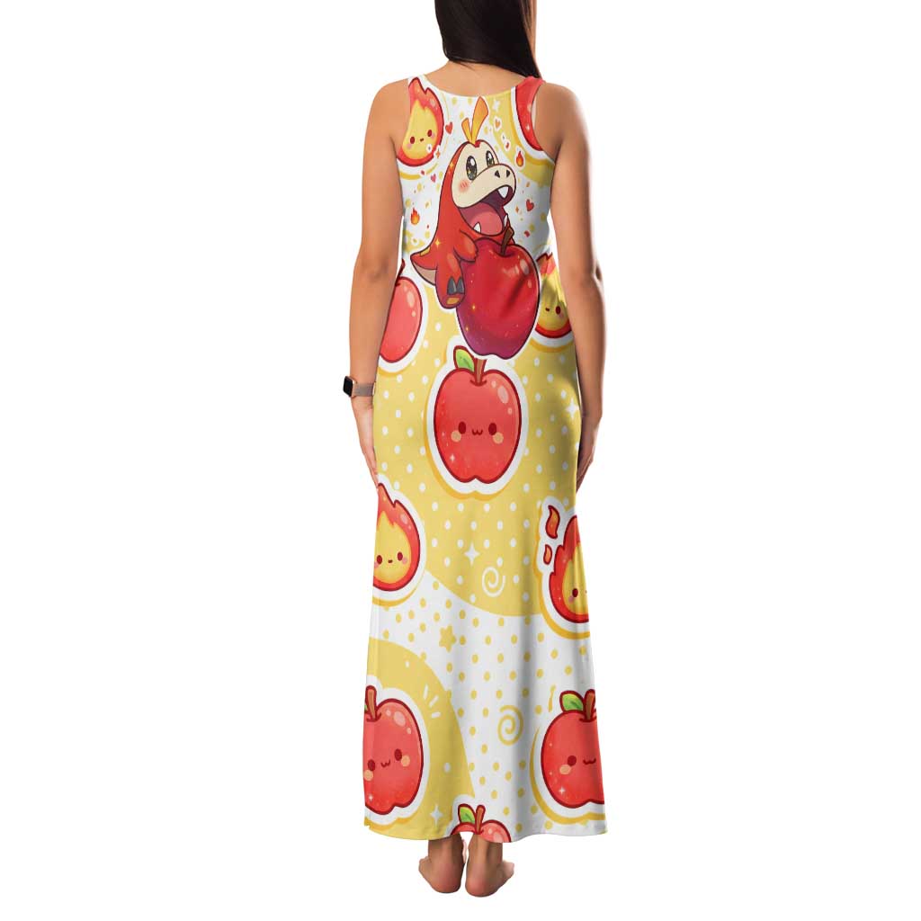 Fuecoco Family Matching Tank Maxi Dress and Hawaiian Shirt Kawaii Apple Flame Pop Art
