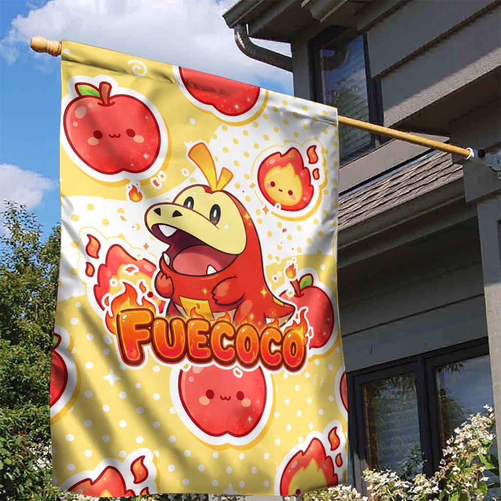 Fuecoco Garden Flag Kawaii Apple Flame Pop Art
