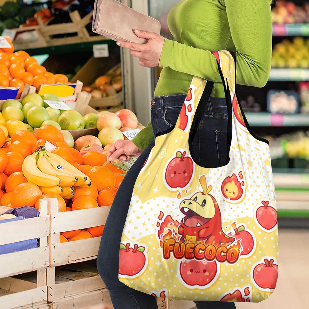 Fuecoco Grocery Bag Kawaii Apple Flame Pop Art