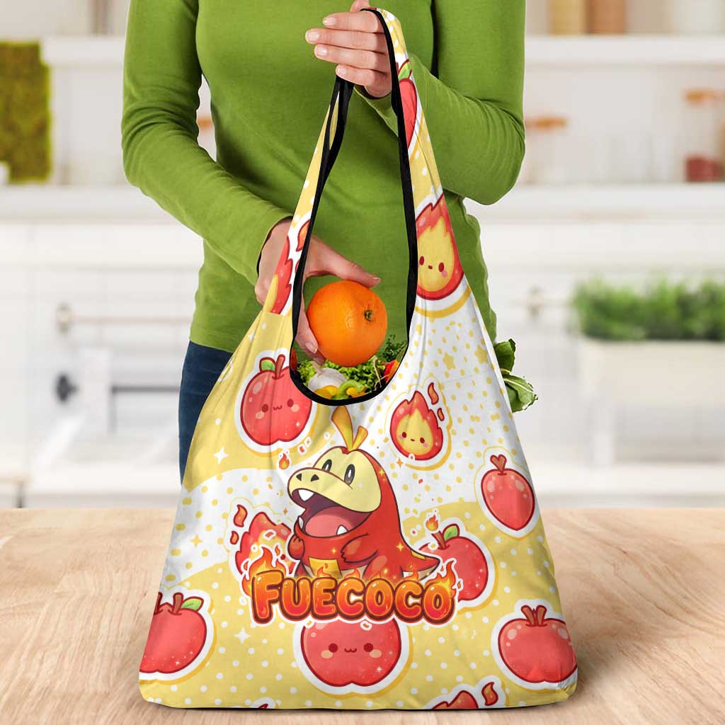 Fuecoco Grocery Bag Kawaii Apple Flame Pop Art