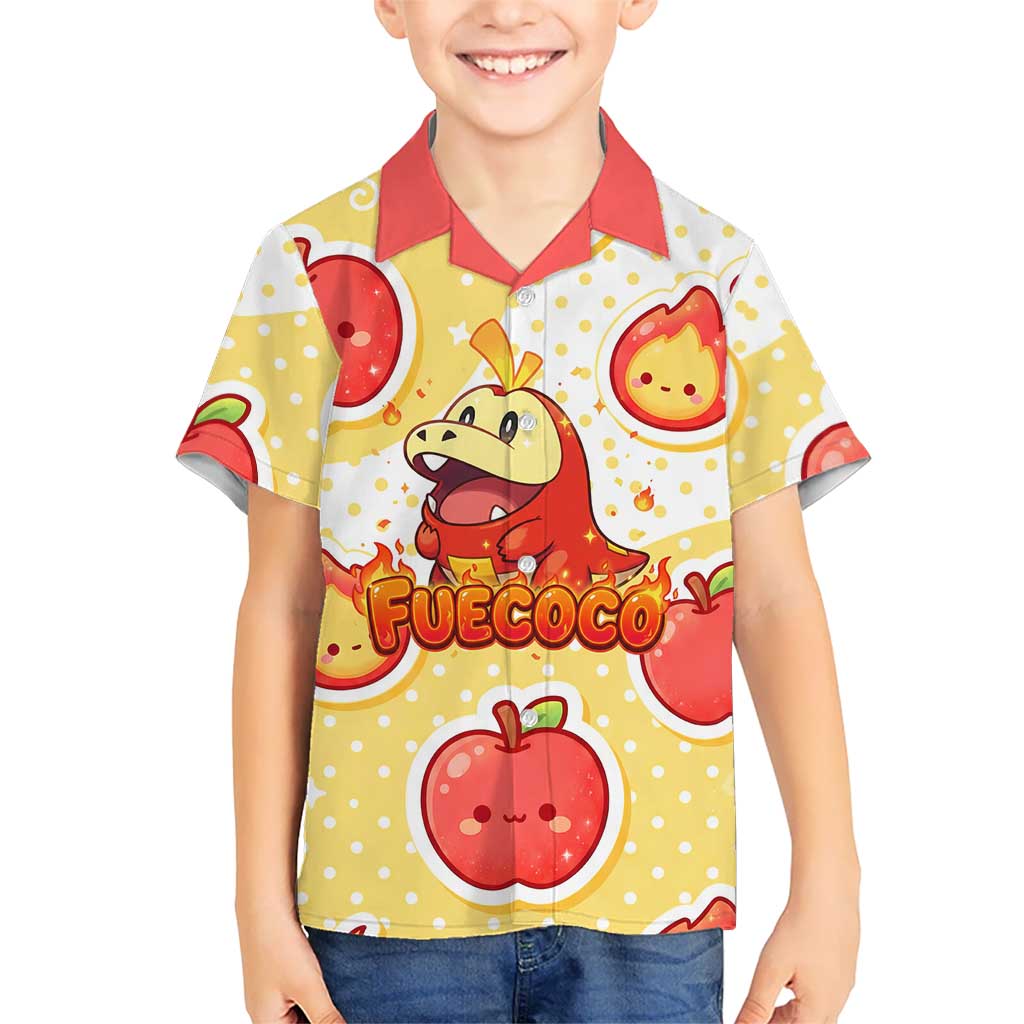 Fuecoco Hawaiian Shirt Kawaii Apple Flame Pop Art