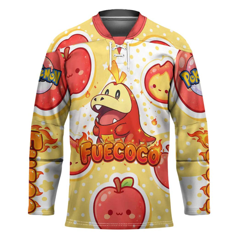 Fuecoco Hockey Jersey Kawaii Apple Flame Pop Art