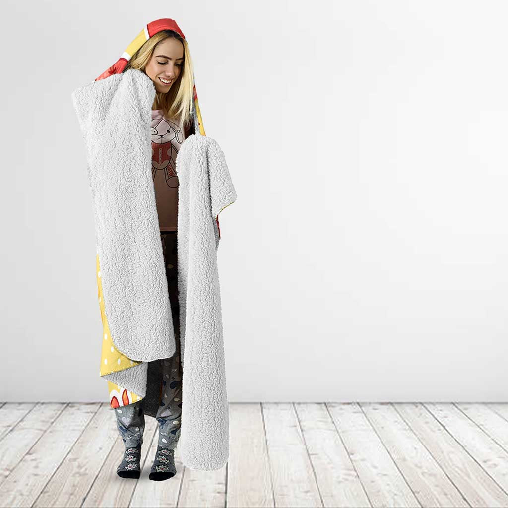 Fuecoco Hooded Blanket Kawaii Apple Flame Pop Art