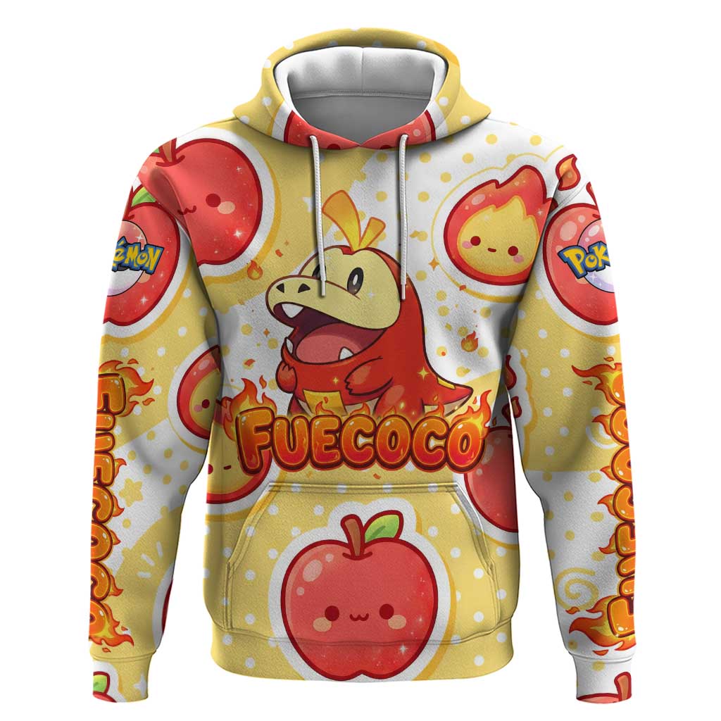 Fuecoco Hoodie Kawaii Apple Flame Pop Art