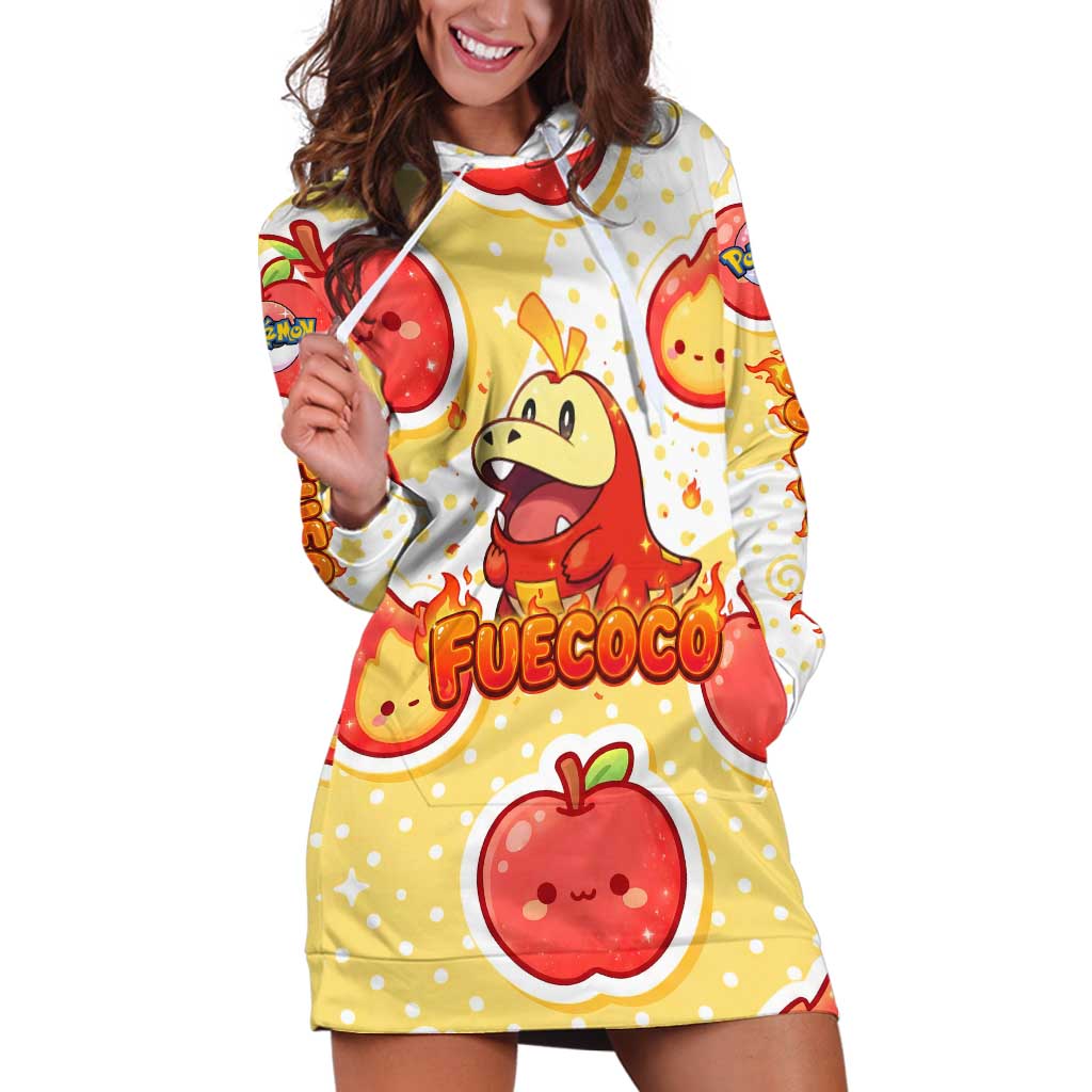 Fuecoco Hoodie Dress Kawaii Apple Flame Pop Art