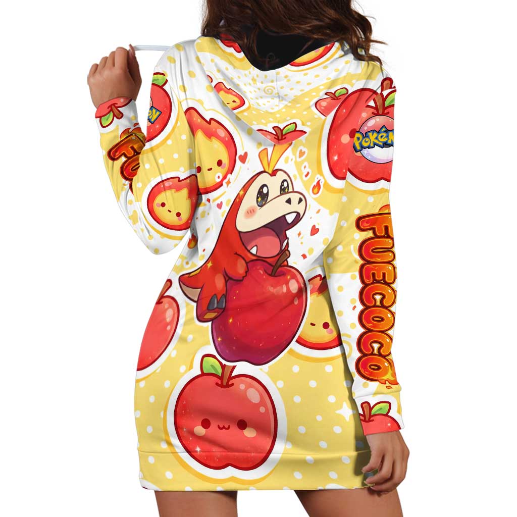 Fuecoco Hoodie Dress Kawaii Apple Flame Pop Art