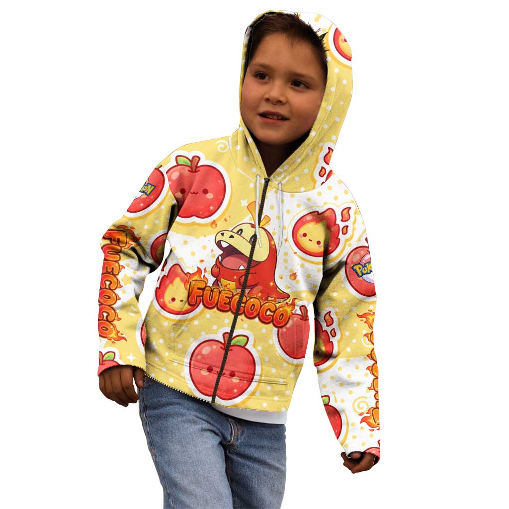Fuecoco Kid Hoodie Kawaii Apple Flame Pop Art