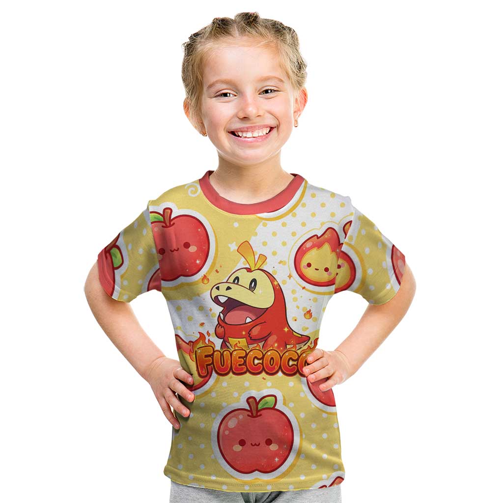 Fuecoco Kid T Shirt Kawaii Apple Flame Pop Art