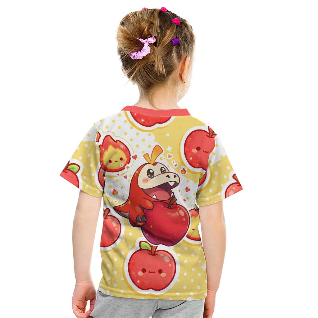 Fuecoco Kid T Shirt Kawaii Apple Flame Pop Art