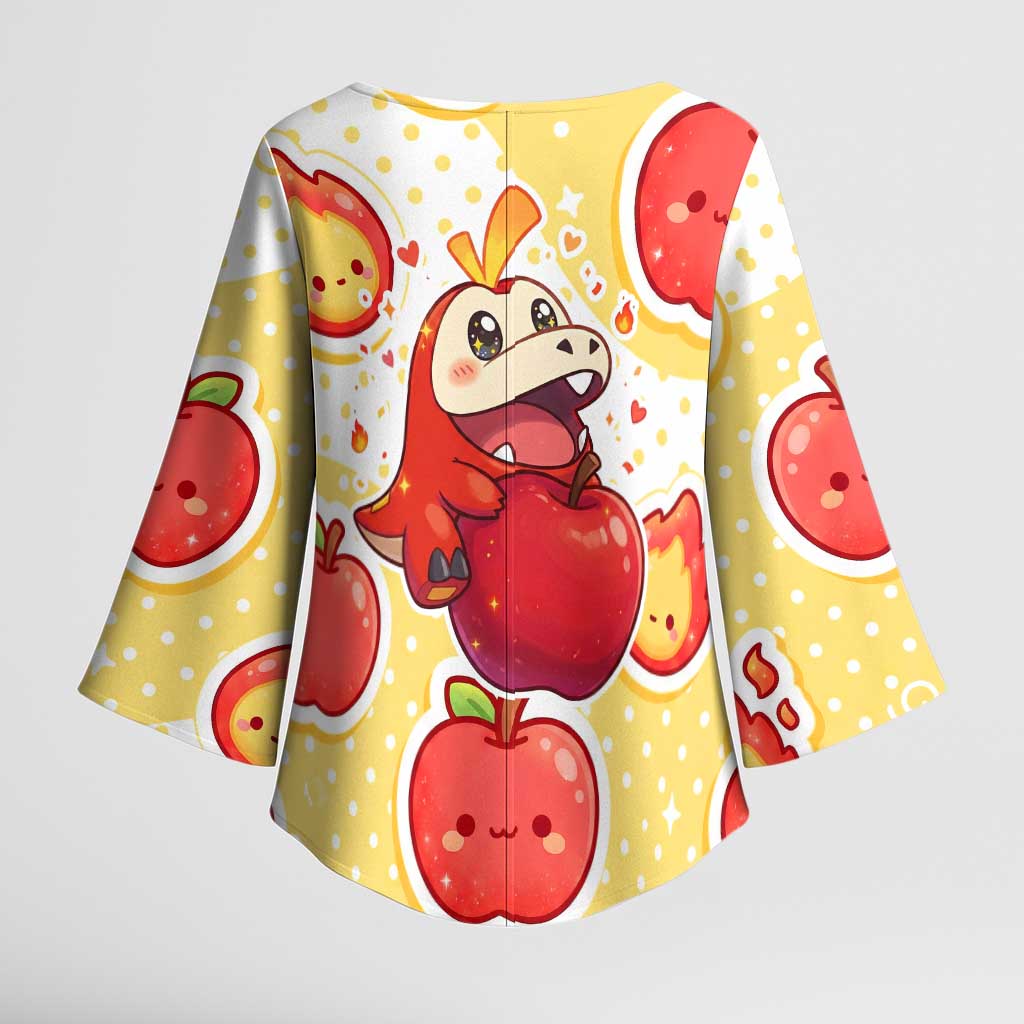 Fuecoco Kimono Sleeve Blouse Kawaii Apple Flame Pop Art