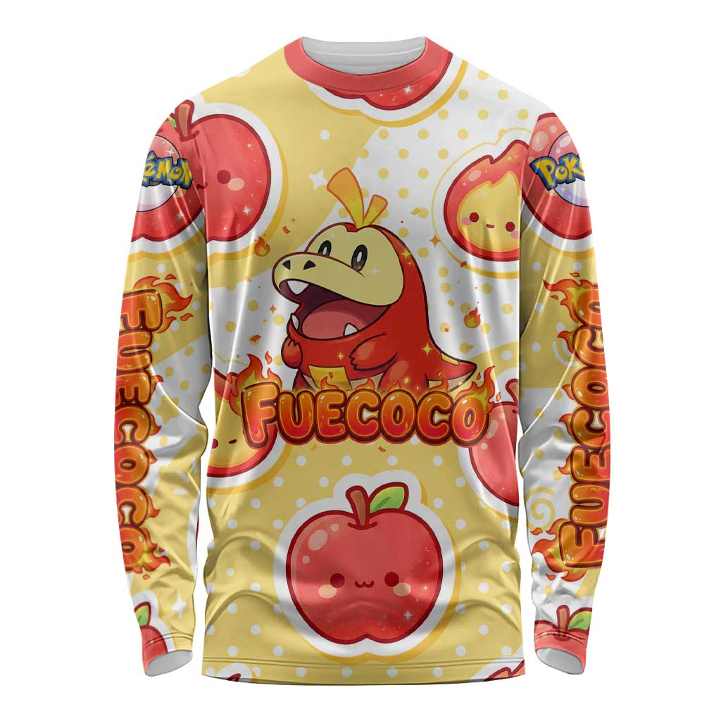 Fuecoco Long Sleeve Shirt Kawaii Apple Flame Pop Art
