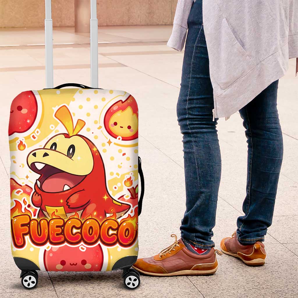 Fuecoco Luggage Cover Kawaii Apple Flame Pop Art
