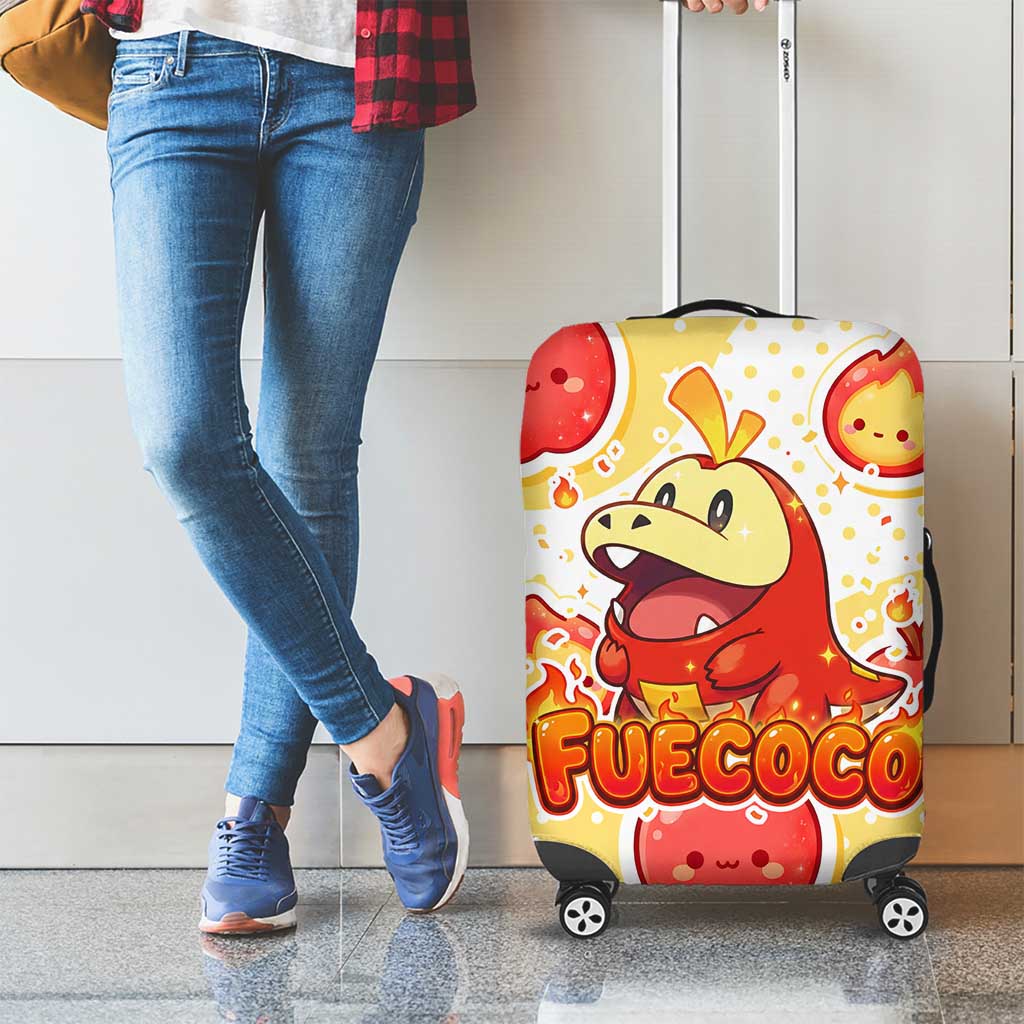 Fuecoco Luggage Cover Kawaii Apple Flame Pop Art
