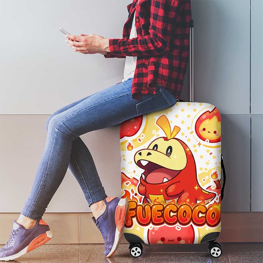 Fuecoco Luggage Cover Kawaii Apple Flame Pop Art