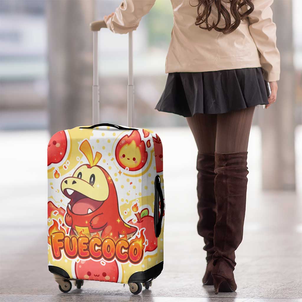 Fuecoco Luggage Cover Kawaii Apple Flame Pop Art