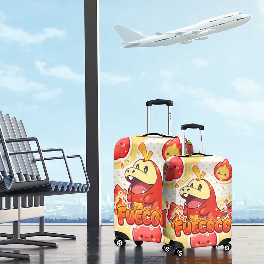 Fuecoco Luggage Cover Kawaii Apple Flame Pop Art