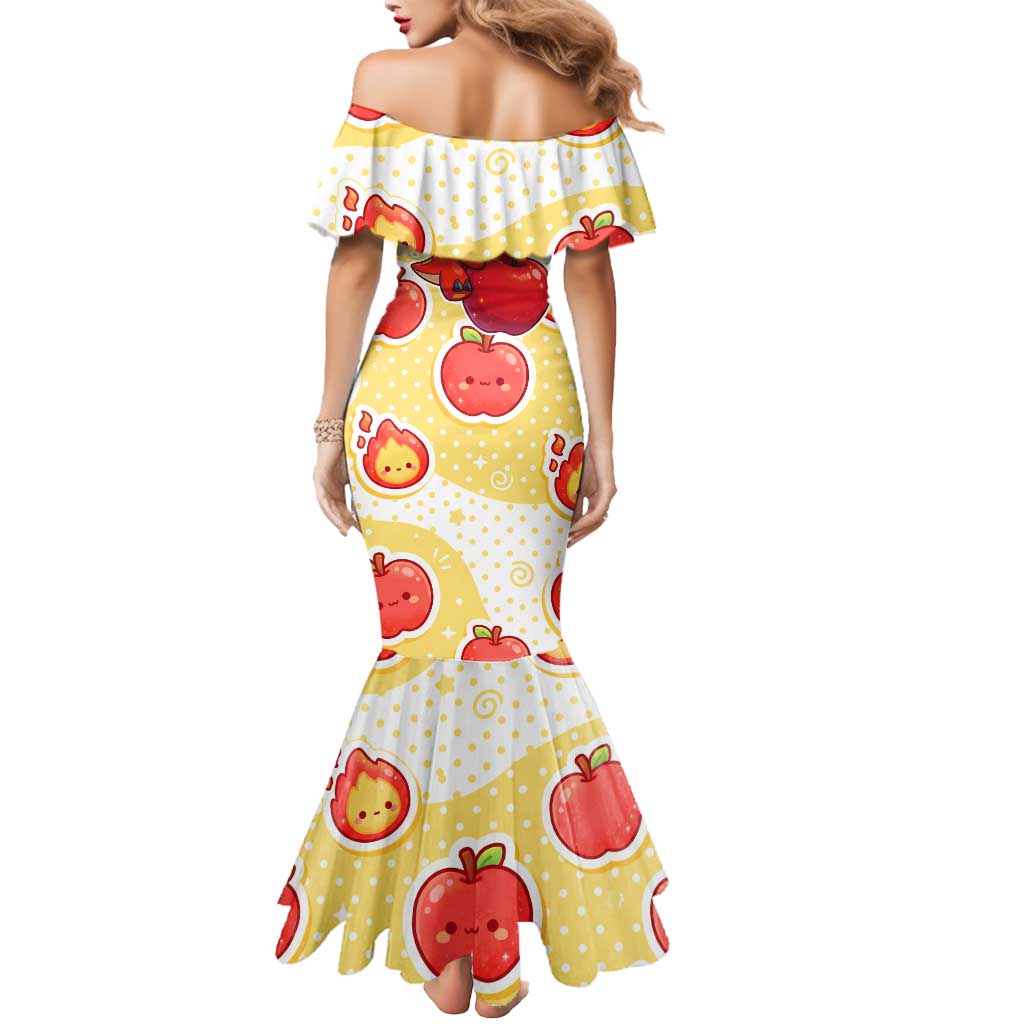 Fuecoco Mermaid Dress Kawaii Apple Flame Pop Art