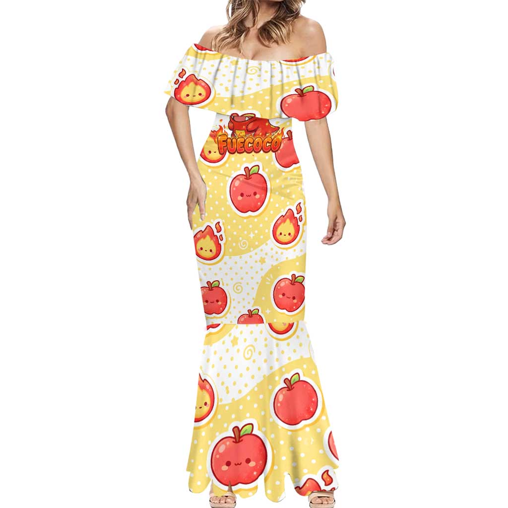 Fuecoco Mermaid Dress Kawaii Apple Flame Pop Art