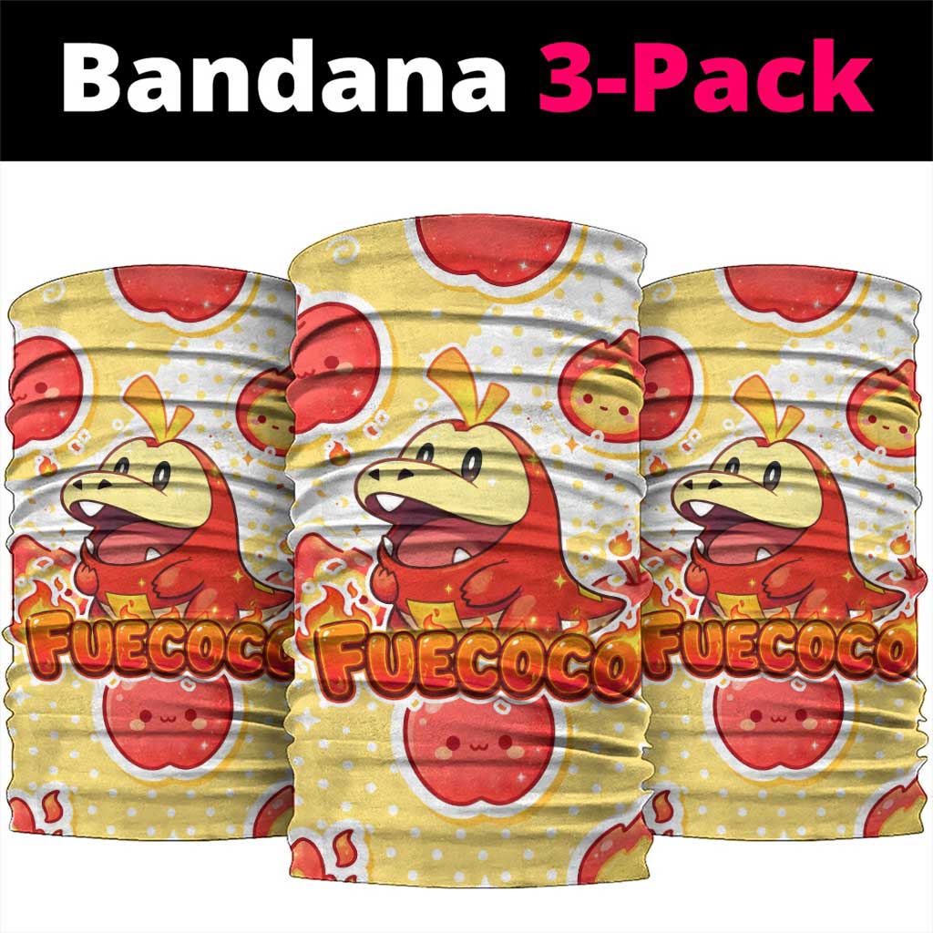 Fuecoco Neck Gaiter Kawaii Apple Flame Pop Art