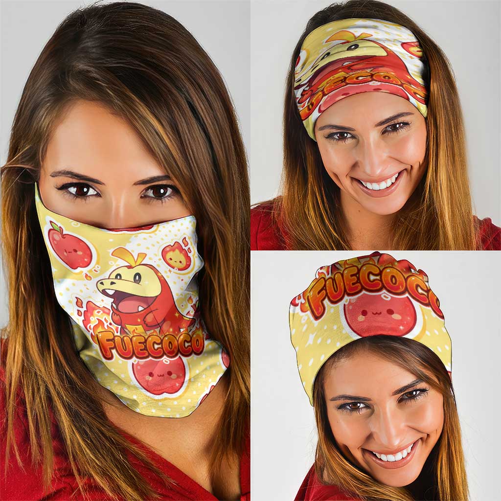 Fuecoco Neck Gaiter Kawaii Apple Flame Pop Art