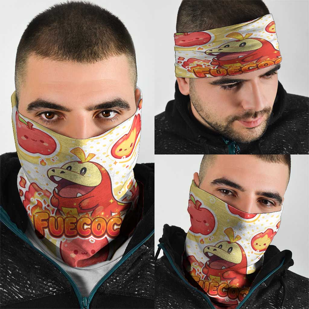 Fuecoco Neck Gaiter Kawaii Apple Flame Pop Art