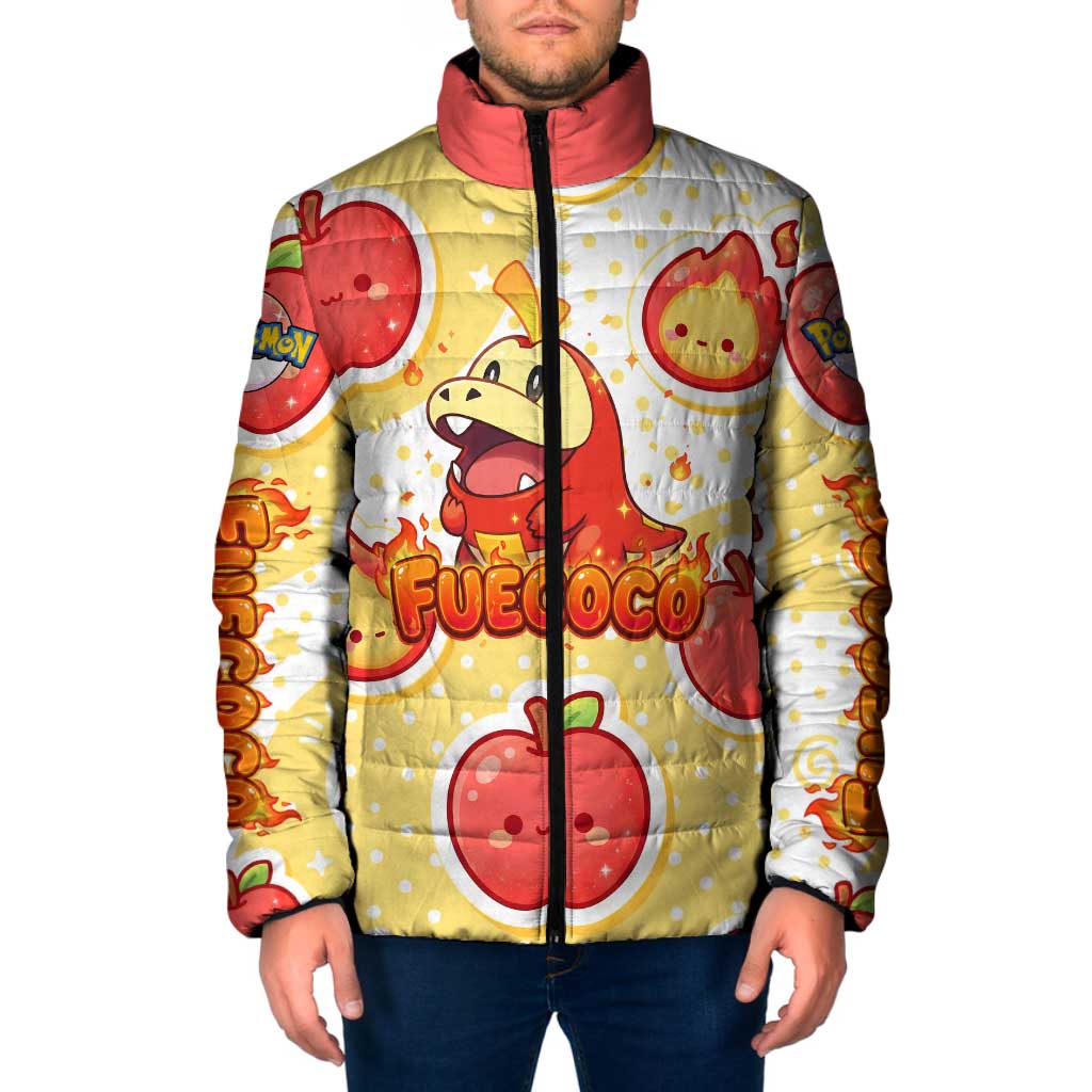 Fuecoco Padded Jacket Kawaii Apple Flame Pop Art