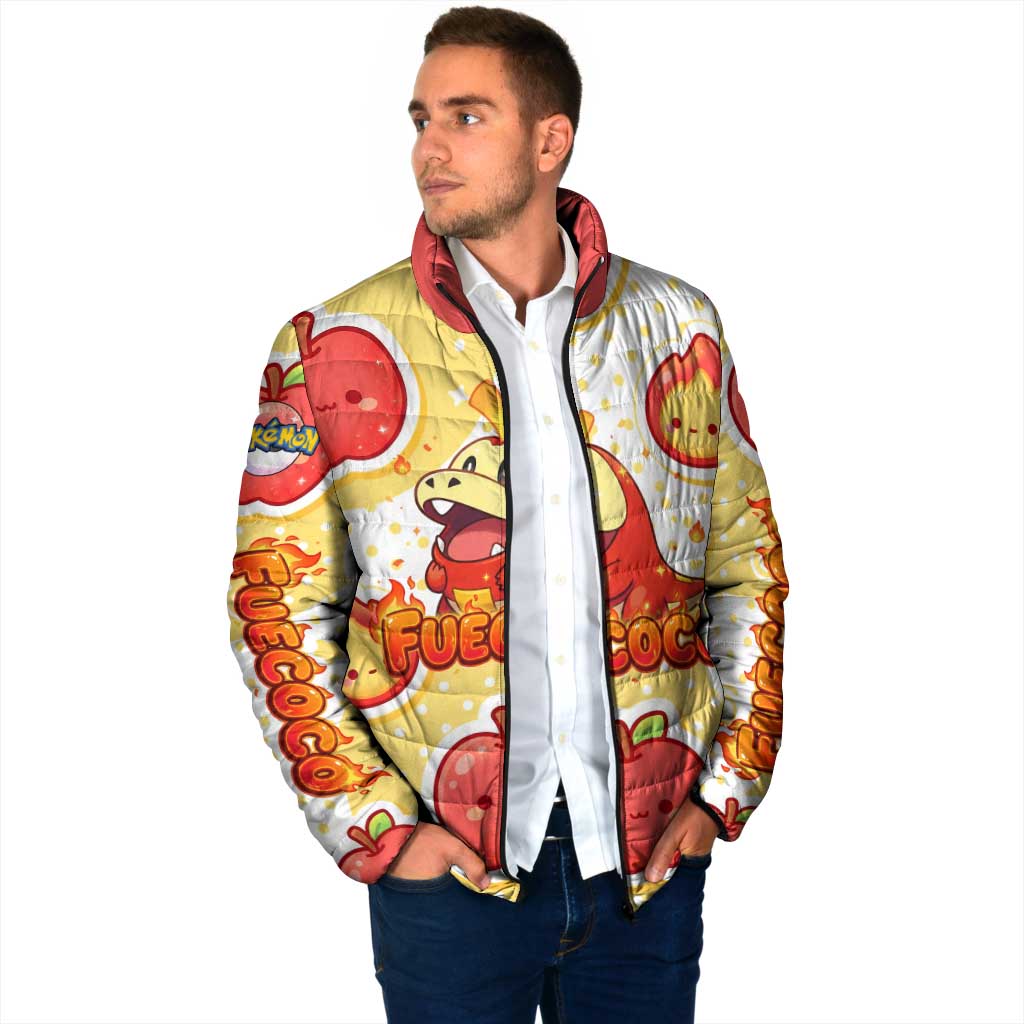 Fuecoco Padded Jacket Kawaii Apple Flame Pop Art