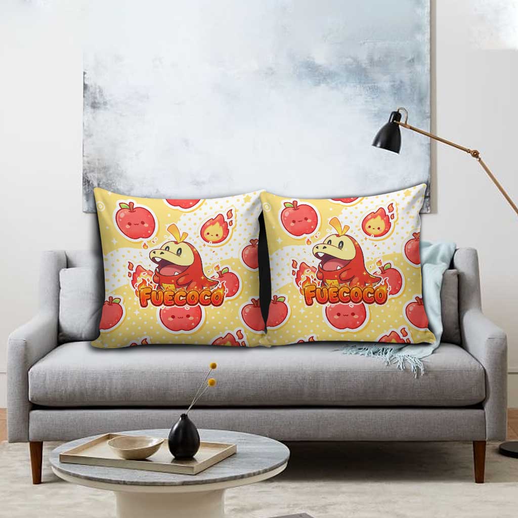 Fuecoco Pillow Cover Kawaii Apple Flame Pop Art