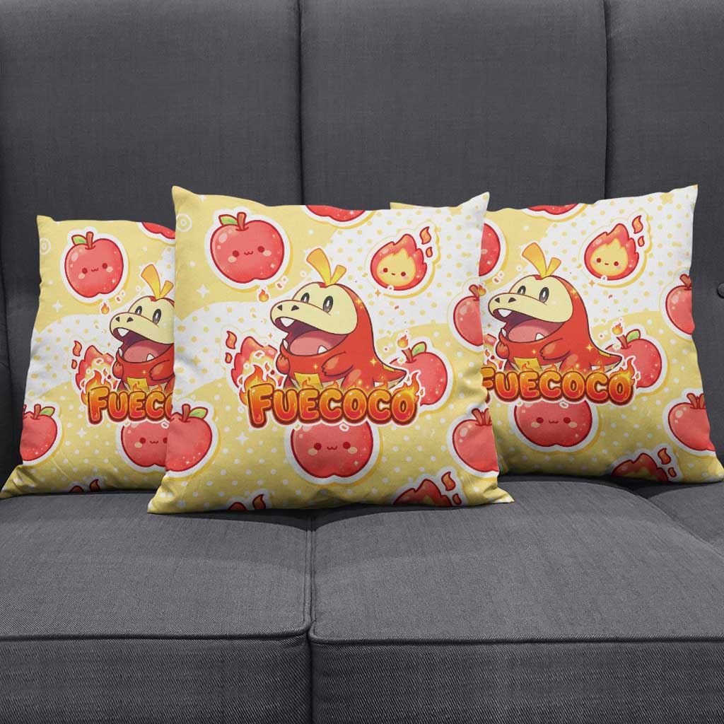 Fuecoco Pillow Cover Kawaii Apple Flame Pop Art