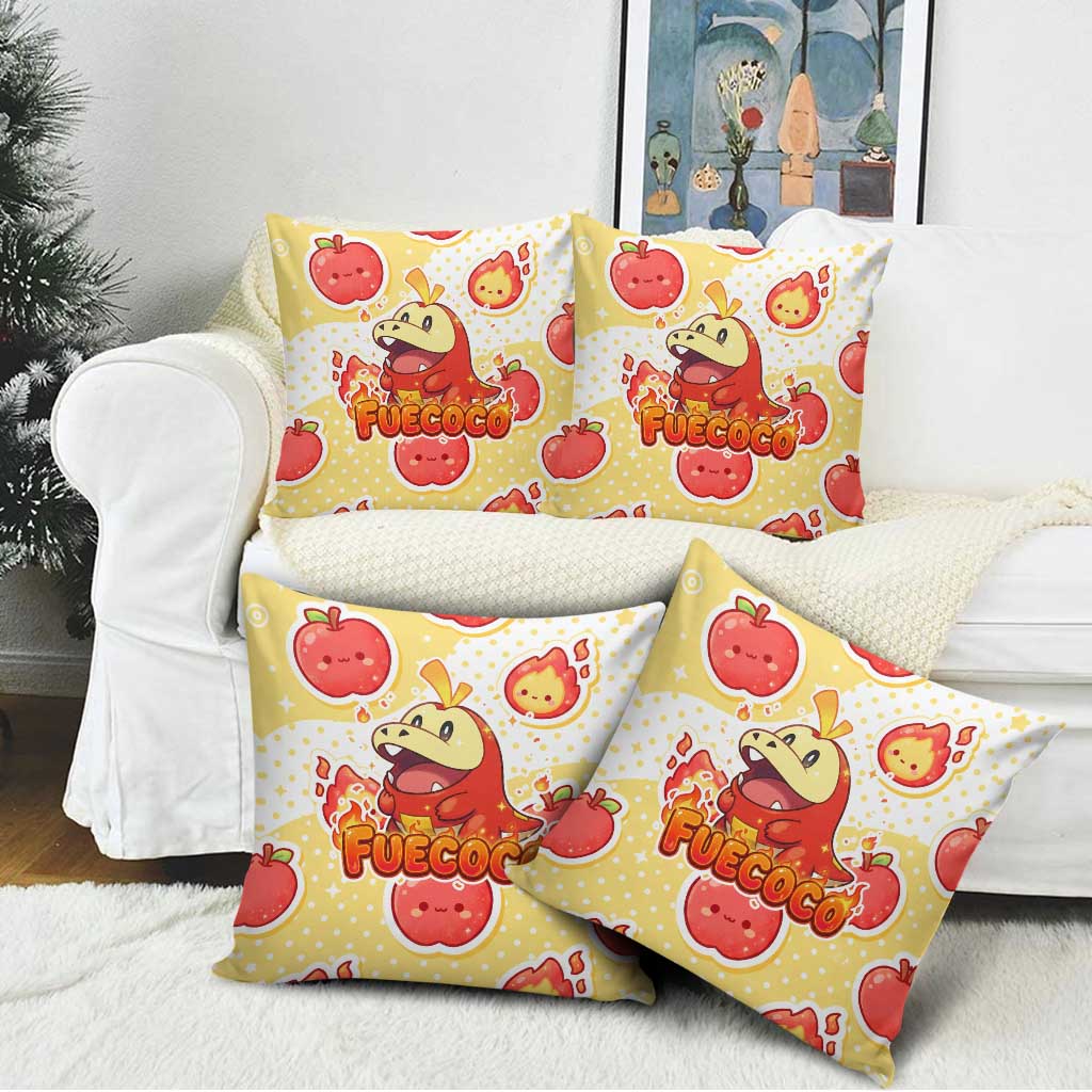 Fuecoco Pillow Cover Kawaii Apple Flame Pop Art