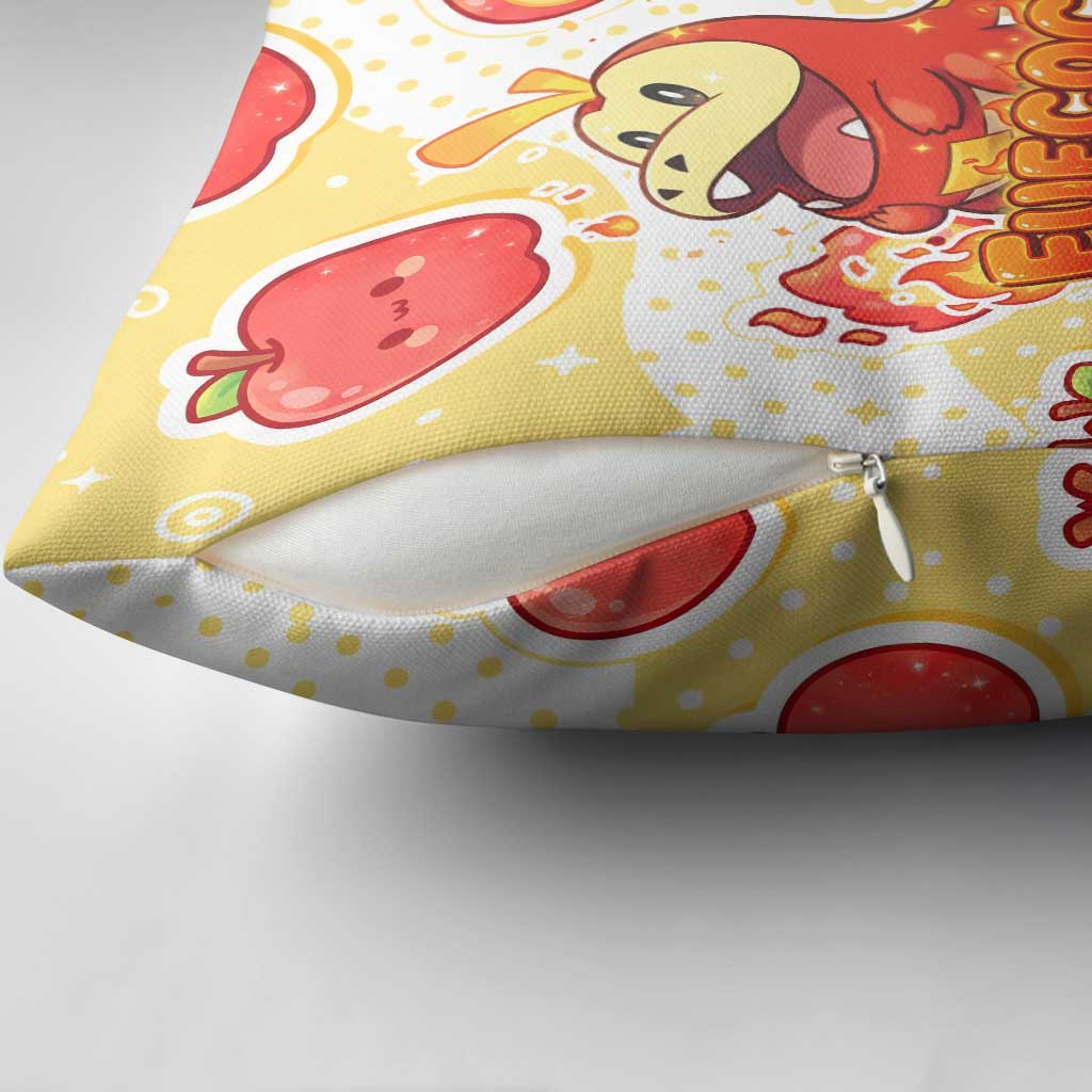 Fuecoco Pillow Cover Kawaii Apple Flame Pop Art