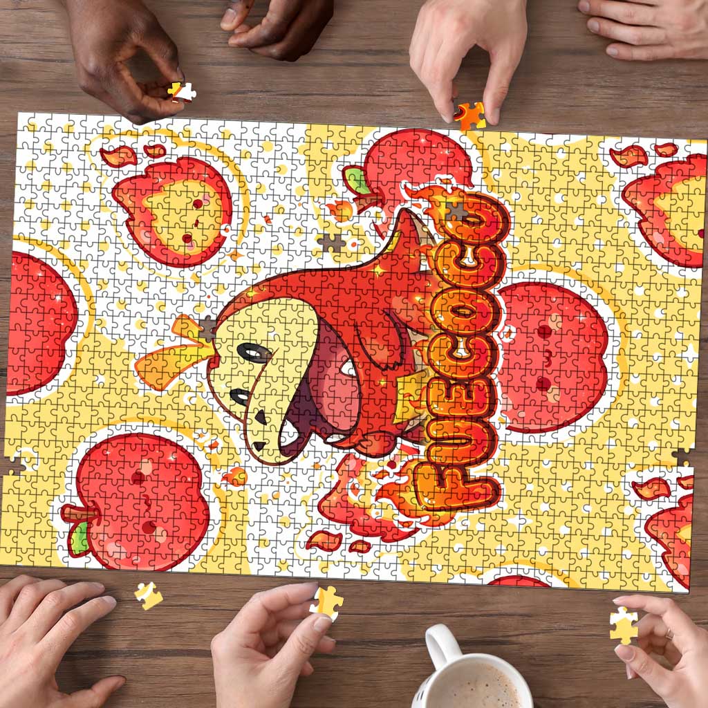Fuecoco Puzzle Kawaii Apple Flame Pop Art