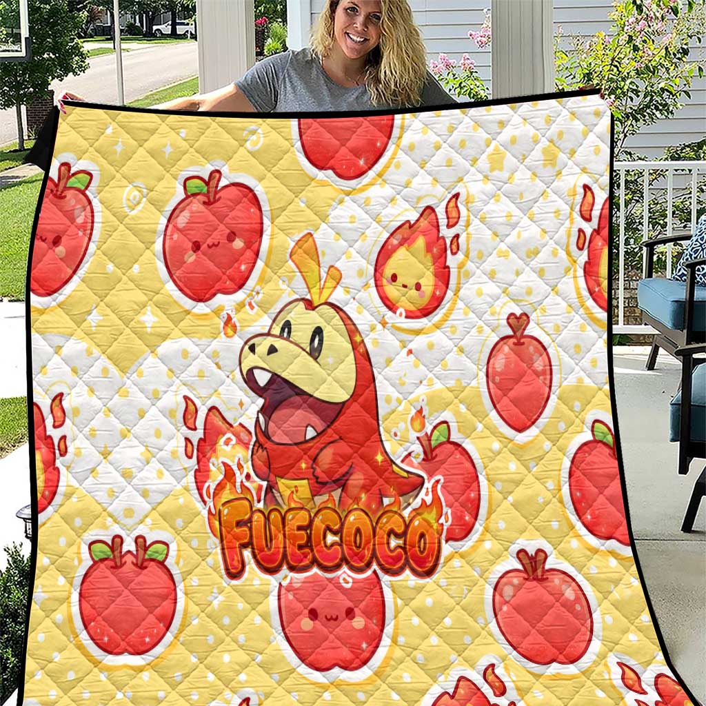 Fuecoco Quilt Kawaii Apple Flame Pop Art