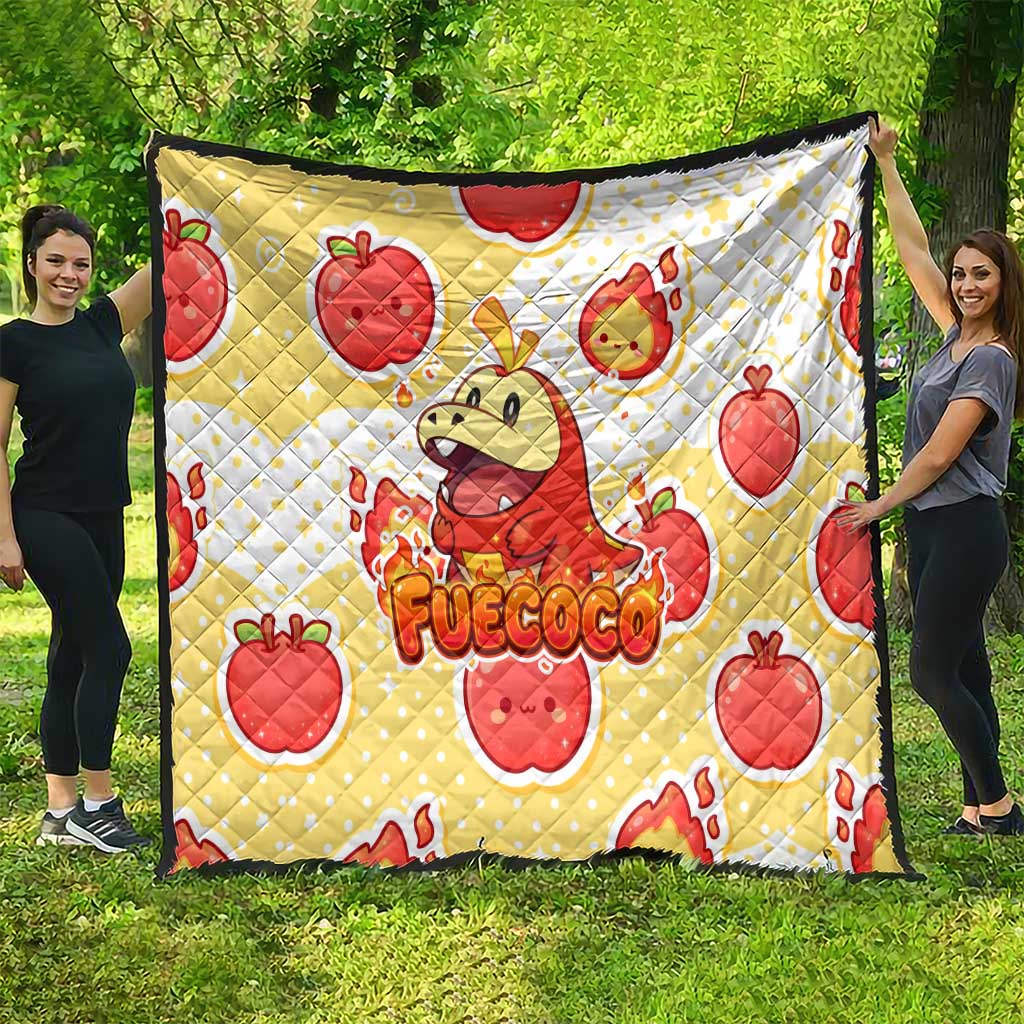Fuecoco Quilt Kawaii Apple Flame Pop Art