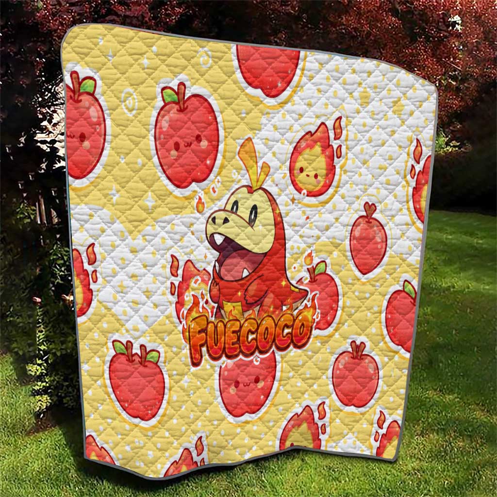 Fuecoco Quilt Kawaii Apple Flame Pop Art