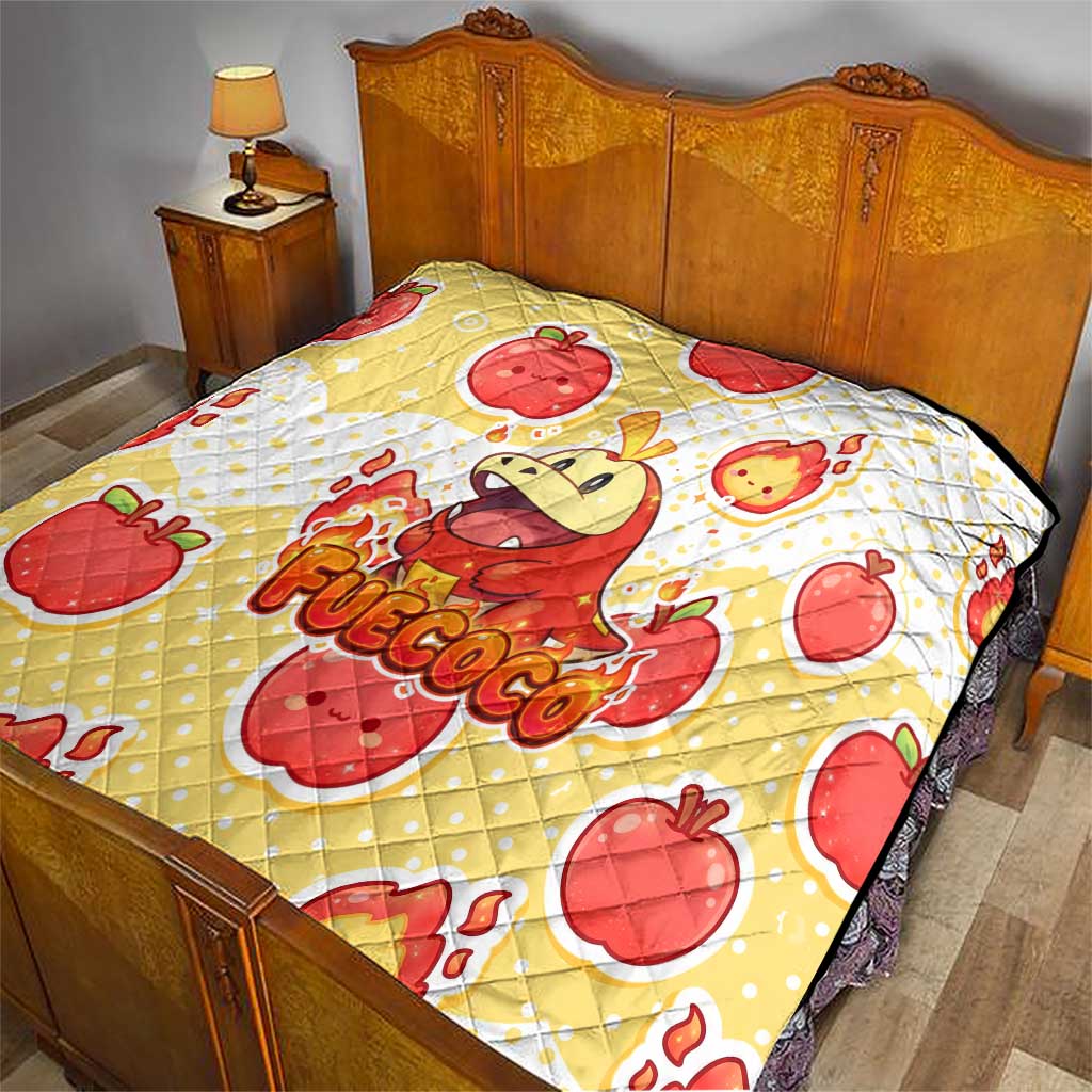 Fuecoco Quilt Kawaii Apple Flame Pop Art