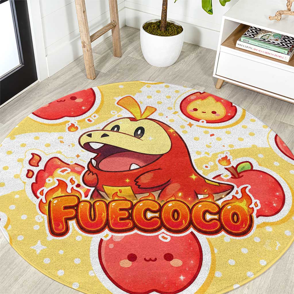 Fuecoco Round Carpet Kawaii Apple Flame Pop Art
