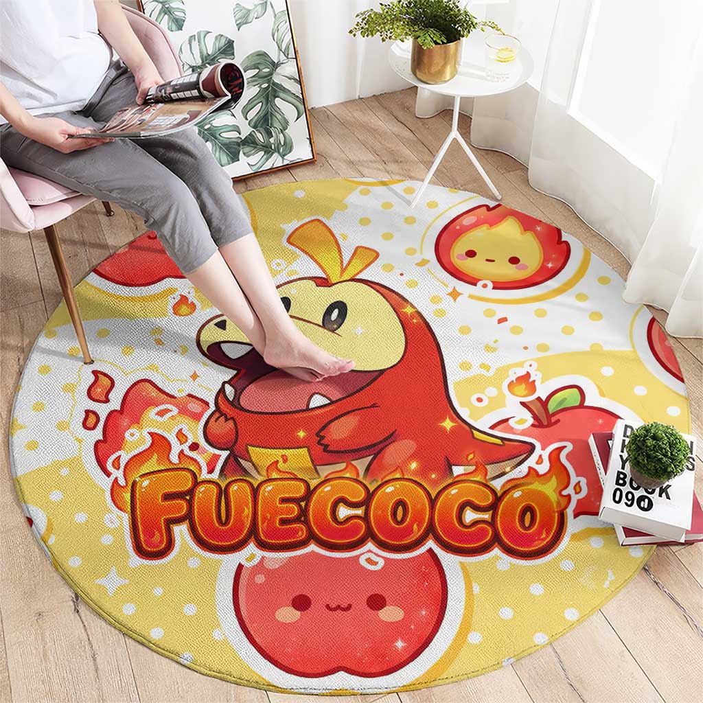 Fuecoco Round Carpet Kawaii Apple Flame Pop Art