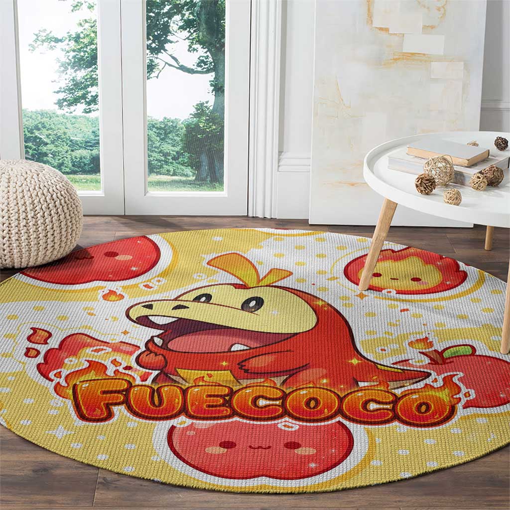 Fuecoco Round Carpet Kawaii Apple Flame Pop Art