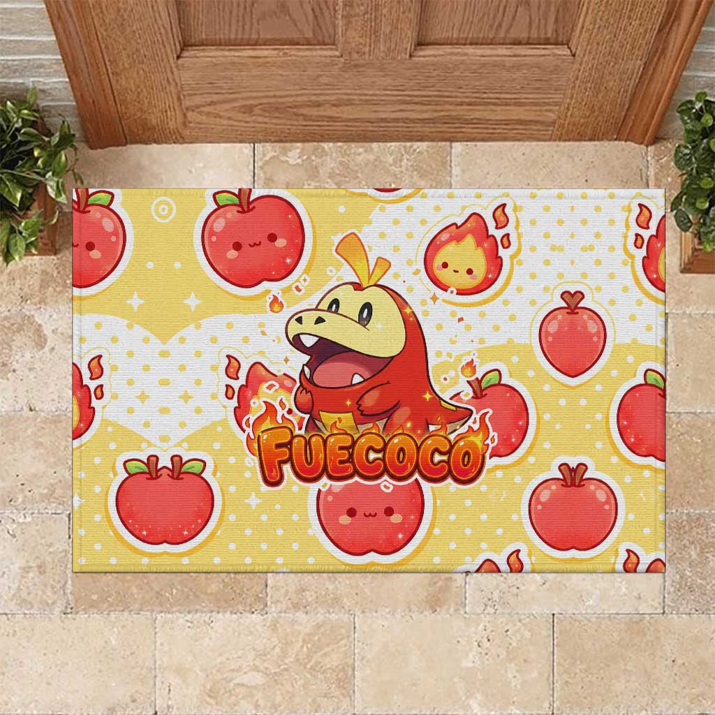 Fuecoco Rubber Doormat Kawaii Apple Flame Pop Art