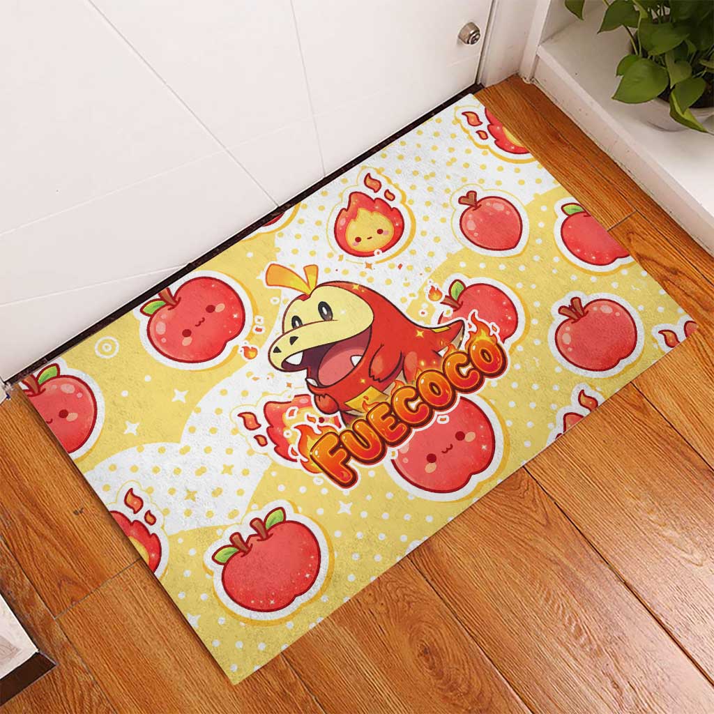 Fuecoco Rubber Doormat Kawaii Apple Flame Pop Art